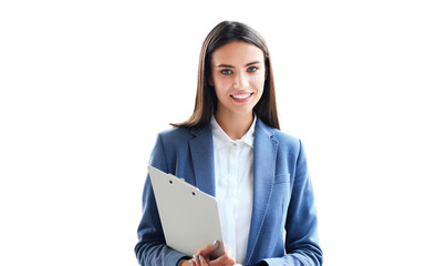 Face of beautiful business woman on a transparent background