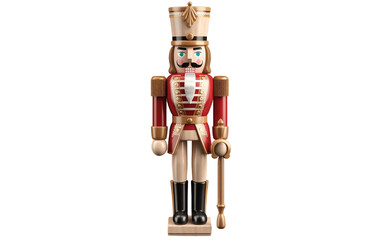 Isolated Wooden Nutcracker Clear Background. Generative AI - Powered by Adobe