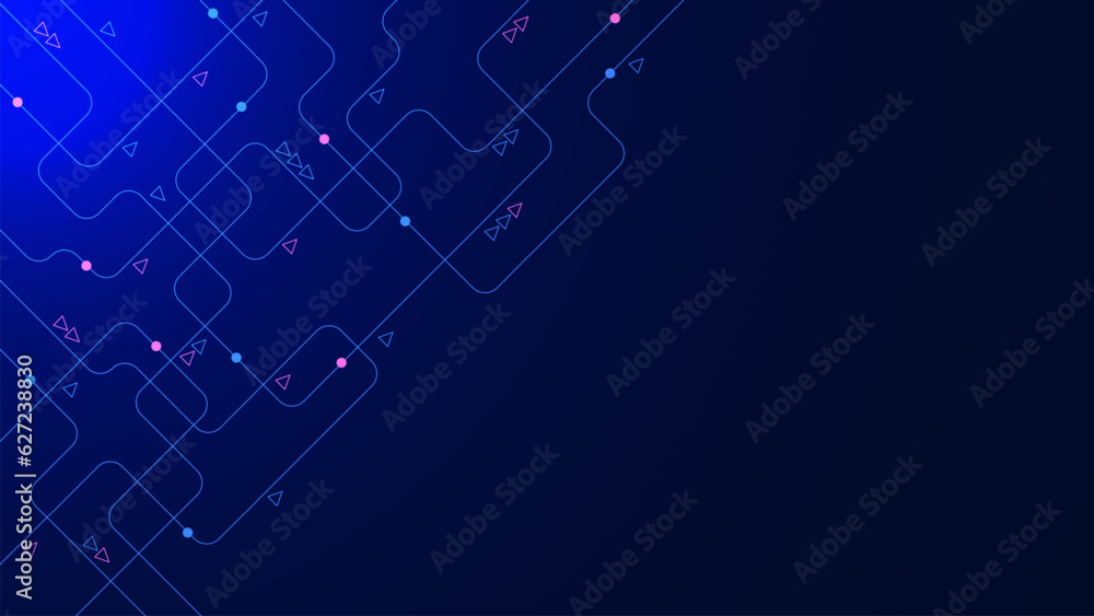 Poster geometric circuit technology connect dots and lines. network connection and digital communication te