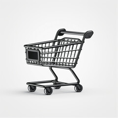 Shopping cart icon line art