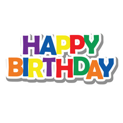 happy birthday text vector typography