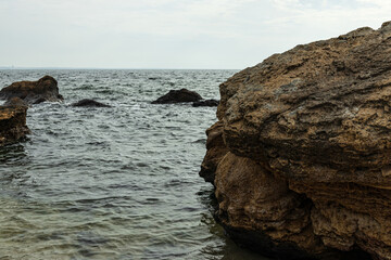 Seascape, big stones, sea, mid-day