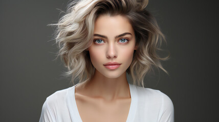 Fototapeta premium fashion beauty modern women's health care Glamorous skin care and make-up, glamorous makeup lip color lipstick, sexy seductive eyelashes, skin trend, eye shadow, skin care, stylish beauty.