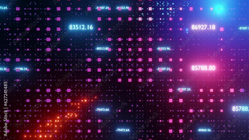 Aufkleber numbers network alternately across the screen. change concept or stock market. hud digital internet 