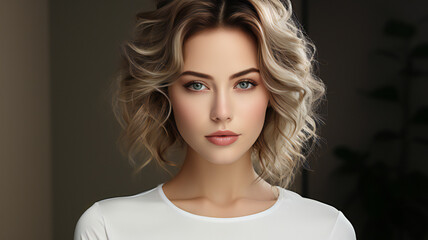 Fototapeta premium fashion beauty modern women's health care Glamorous skin care and make-up, glamorous makeup lip color lipstick, sexy seductive eyelashes, skin trend, eye shadow, skin care, stylish beauty.