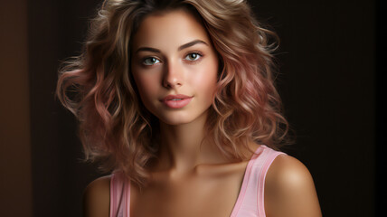 Fototapeta premium fashion beauty modern women's health care Glamorous skin care and make-up, glamorous makeup lip color lipstick, sexy seductive eyelashes, skin trend, eye shadow, skin care, stylish beauty.