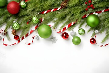Green and red Christmas Flat lay mockup background, Product photography, The grinch, candy canes, presents, minimalistic