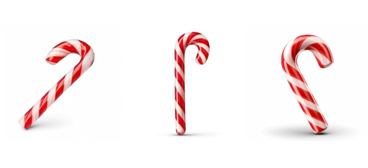 Poster Christmas candy cane set isolated on transparent background © fotogurmespb