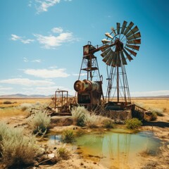 windmill on a farm in the American West