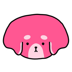 Cute Pink Dog Cartoon illustration Cute Dog Dog Sticker Cute Element Cute Sticker