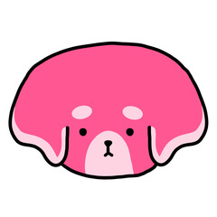 Cute Pink Dog Cartoon illustration Cute Dog Dog Sticker Cute Element Cute Sticker