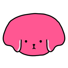 Cute Pink Dog Cartoon illustration Cute Dog Dog Sticker Cute Element Cute Sticker