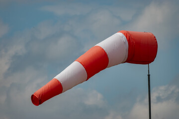 Waving wind sock at the airfield Speck-Fehraltorf in Switzerland