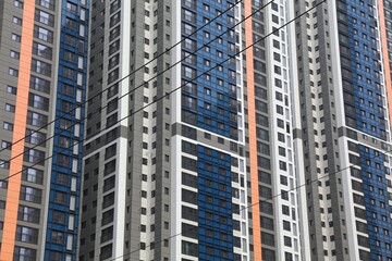 High density residential architecture in Dongnae-gu district in Busan. Big apartment buildings.