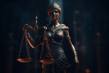 Law justice concept. Generate Ai