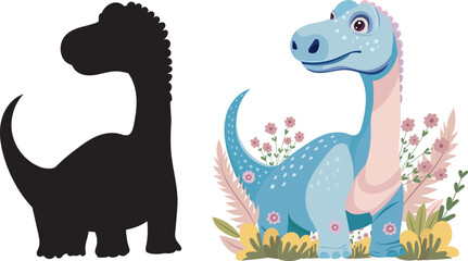 baby dinosaur in flat style vector