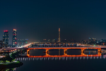 Seoul, south korea, seongsu bridge, night view