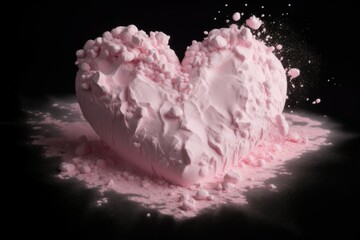 Pink heart foam. Generate Ai