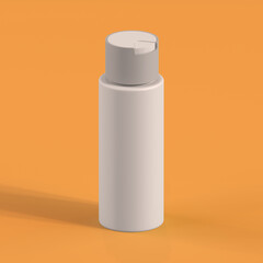 Monochrome Bottle on Orange Background, 3d Rendering