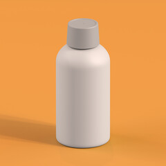Monochrome Bottle on Orange Background, 3d Rendering