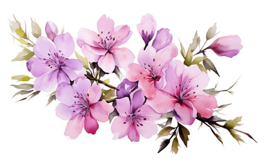 Fototapeta na wymiar Watercolor Spring Flower isolated on white background , Generative Ai