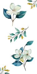 Obraz premium Set of magnolia flower. Magnolia branches and Bouquet. wall decor, botanical stickers set, clip art botany. 