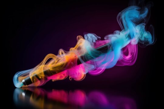 Vape colorful smoke. Generate Ai