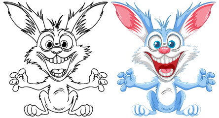Crazy Rabbit Cartoon Freak Out