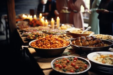 Thanksgiving is celebrated in the family, traditional thai food