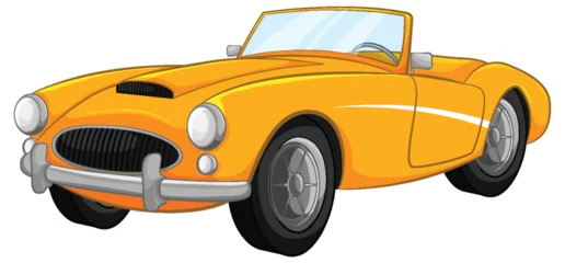 Fotobehang Vintage Yellow Convertible Car © brgfx
