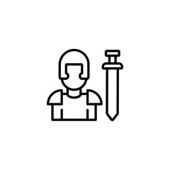 Soldier icon design with white background stock illustration