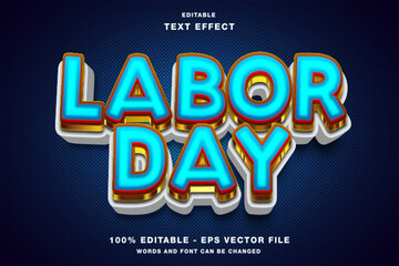 Labor Day 3d modern text style effect editable