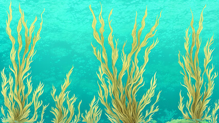Fototapeta na wymiar Underwater seaweed design wallpaper (AI generated)