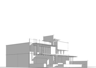 house building sketch architecture 3d 