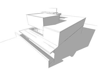 house building sketch architecture 3d 