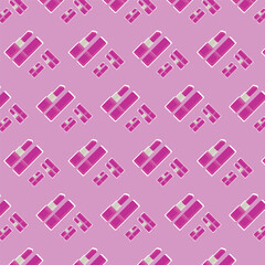 Fototapeta na wymiar Pink Cosmetic Seamless Pattern Background