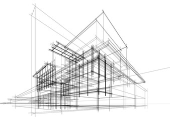 house building sketch architecture 3d 