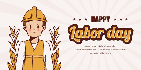 Labor Day banner templateUSA Labor Day celebration with vintage style