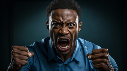 Fototapeta premium Aggressive Anger Man. Generative Ai
