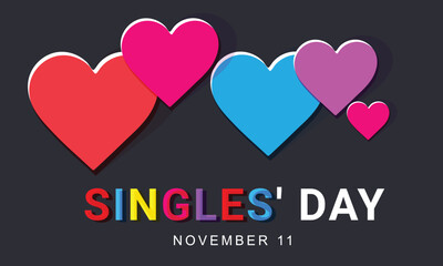 Singles Day. background, banner, card, poster, template. Vector illustration.
