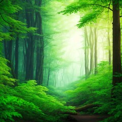 Obraz premium beautiful deep forest view background