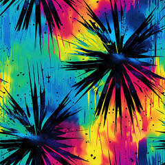 Grunge tie-dye, trippy tie dye pattern, colorful chaotic