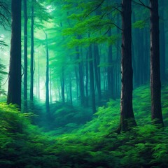 Obraz premium beautiful deep forest view background