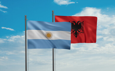 Argentina and Albania national flag