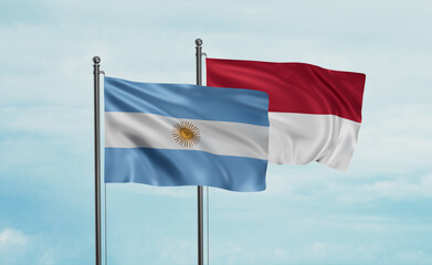 Indonesia and Argentina flag