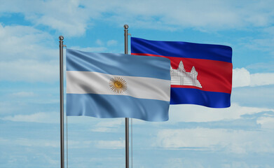 Cambodia and Argentina flag