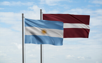 Latvia and Argentina flag