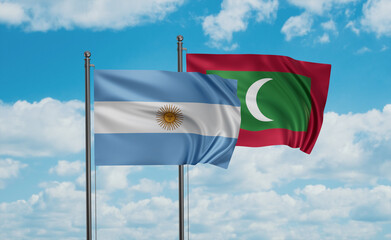 Maldives and Argentina flag