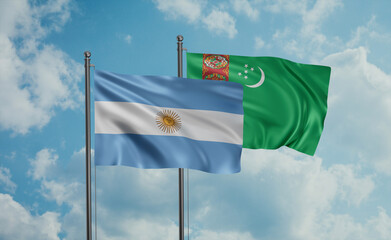 Turkmenistan and Argentina flag