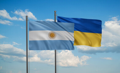 Ukrain and Argentina flag